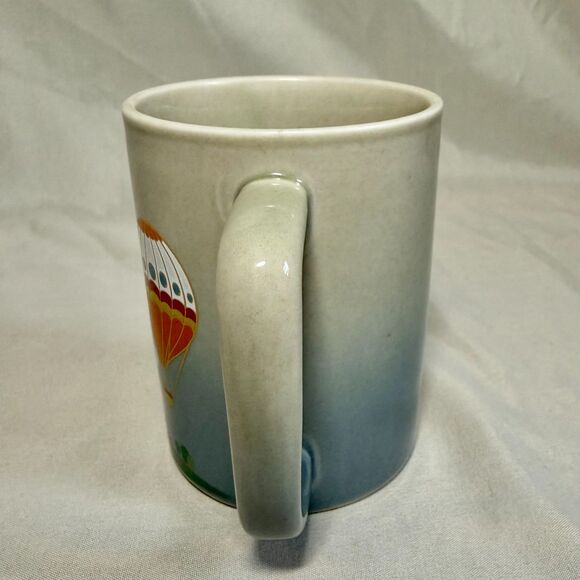 Vintage Otagiri Japan Gray Stoneware Hot Air Balloon Hand-Painted Coffee Mug - Picture 2 of 6